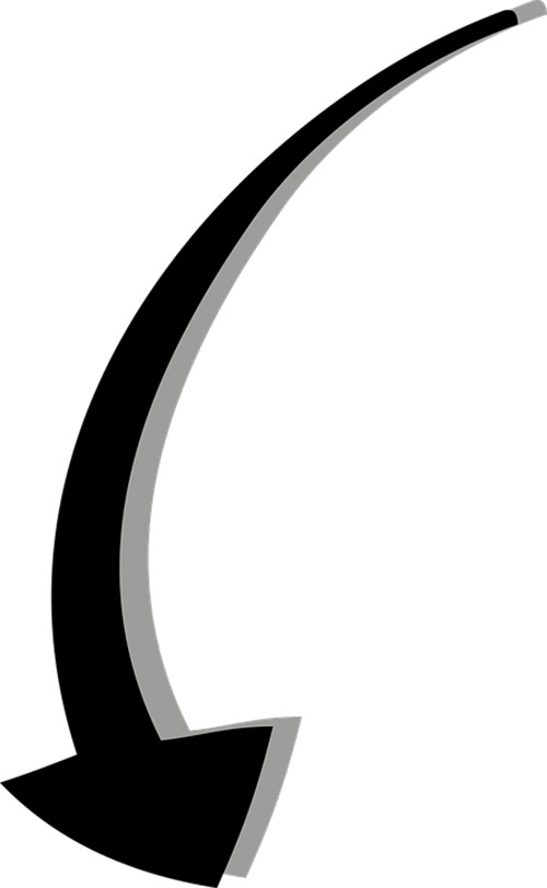 Curved Arrow Pointing Direction 500*811 Transprent - Flèche De Direction (500x811), Png Download