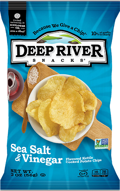 Sea Salt & Vinegar - Deep River Chips (394x628), Png Download