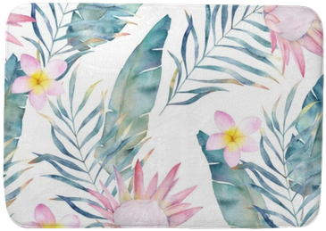 Watercolor African Protea And Tropical Leaves Pattern - Protea Flower (400x400), Png Download