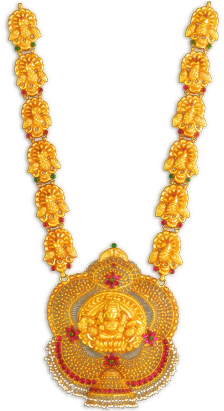 Kalyan Jewellers Indian Gold Jewellery Design, Indian - Kalyan Jewellery Long Mala With Square Pendant (572x410), Png Download