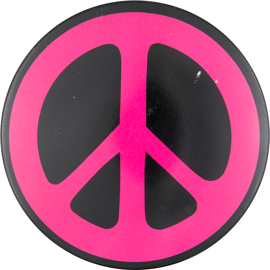 Pink Peace Sign Cause Button Museum - Panneau Interdit De Fumer (1000x991), Png Download