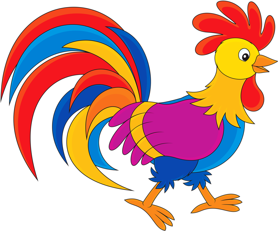 Rooster • Chicken Logo, Hen Chicken, Chicken Crafts, - Colorful Rooster Clipart (1024x836), Png Download