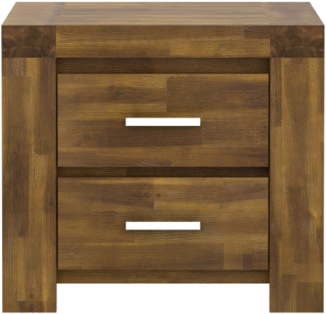 Solid Acacia Brush Effect, Nightstand 2 Drawer Assembled - Parkfield Solid Acacia 2 Drawer Bedside Table (480x441), Png Download