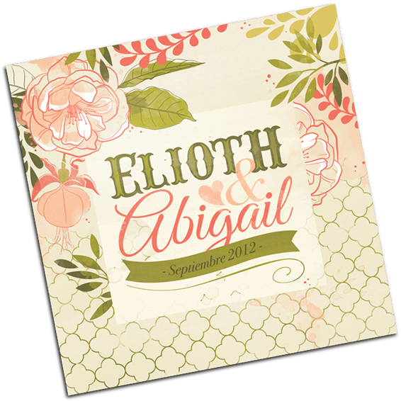 Wedding Invitation "elioth & Abigail" - Drawing (600x586), Png Download
