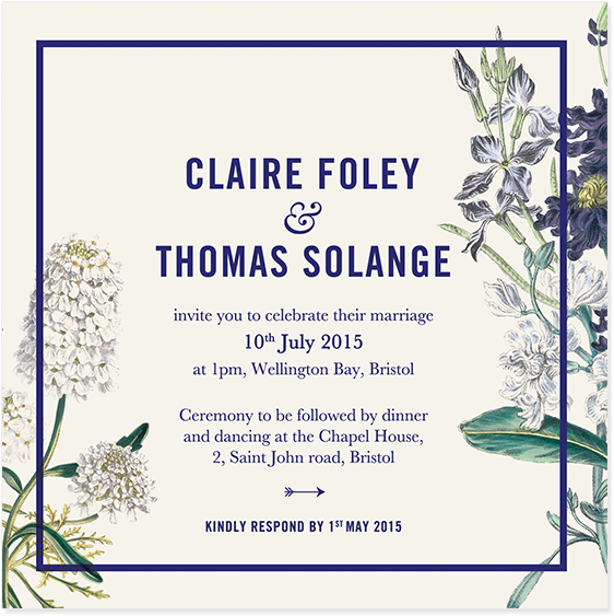 Invitation Jardin Botanique Pepperandjoy Back Uk - Botanical Garden Wedding Invitation (700x700), Png Download