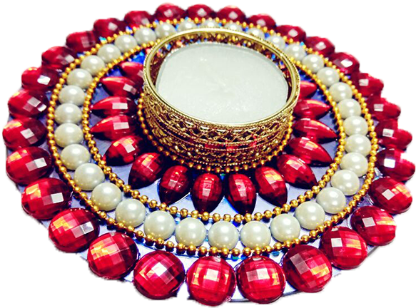 Decorative Diyas - Decorated Diyas For Diwali (600x600), Png Download