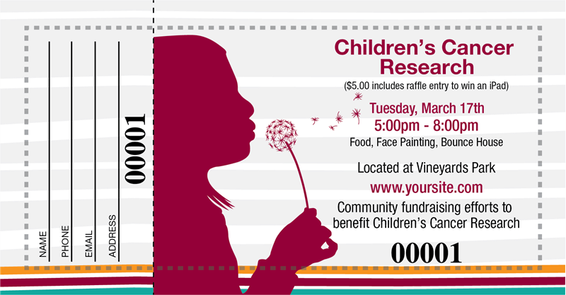 Childrens Cancer Raffle Tickets - Graphic Design (800x417), Png Download