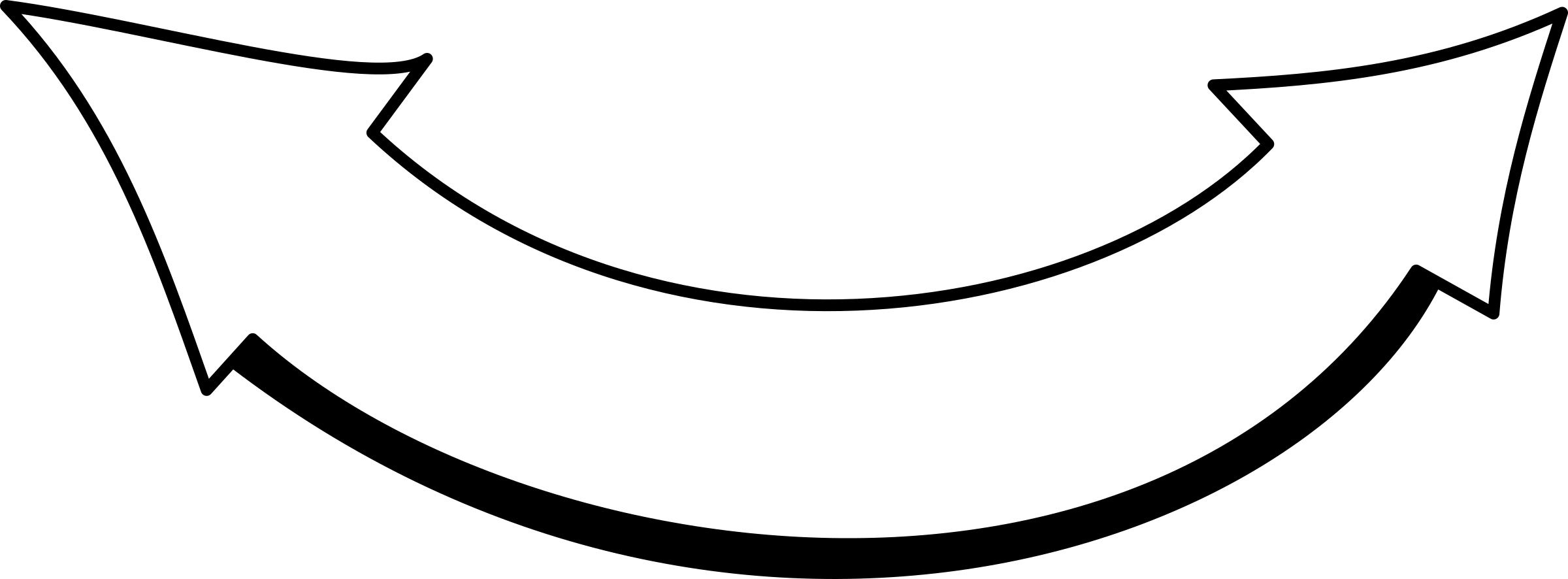 Big Image - Double Flèche Png (2400x886), Png Download