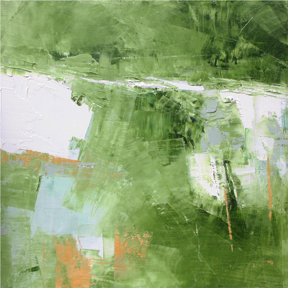 Small Square Greens Whites Grays Abstract Landscape - Grass (1111x1111), Png Download