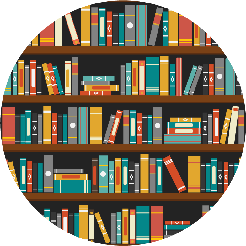 Community-library - Library Bookshelves Clipart (800x800), Png Download