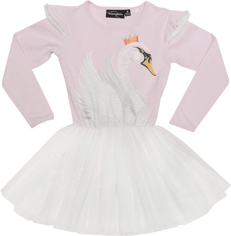 Rock Your Baby Swan Long Sleeve Tutu Dress - Girl (1000x1000), Png Download