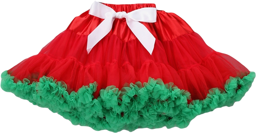 Red & Green Christmas Chiffon Pettiskirt Tutu - Christmas Day (1000x626), Png Download