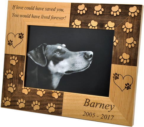 Paw Print Memorial Photo Frame With Black And White - Picture Frame (500x500), Png Download