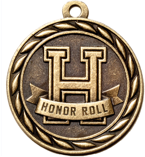 Honor Roll Medal (498x543), Png Download