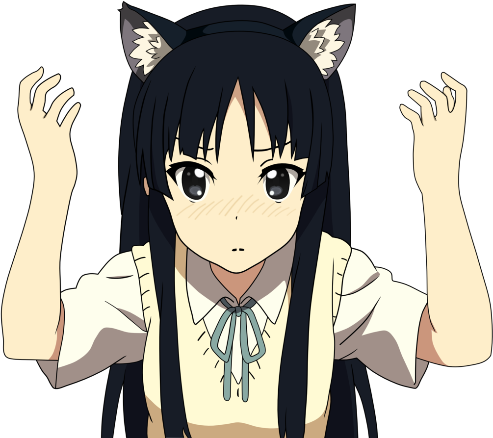 Png - Mio Akiyama Neko (1280x960), Png Download