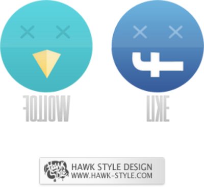 Twiiter And Fb Buttons Psd - Cross (400x367), Png Download