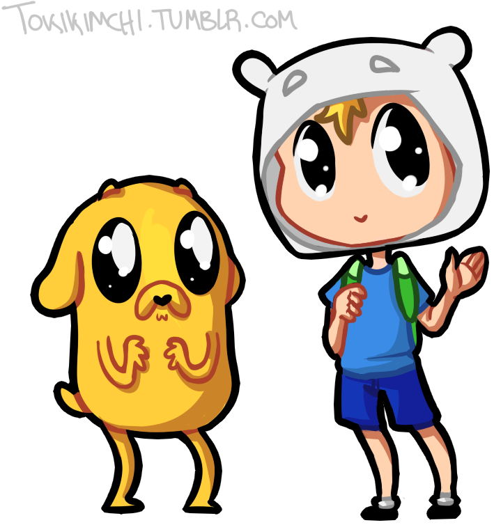 Chibi Finn And Jake By Tokiball12345 On Deviantart - Finn The Human (806x801), Png Download