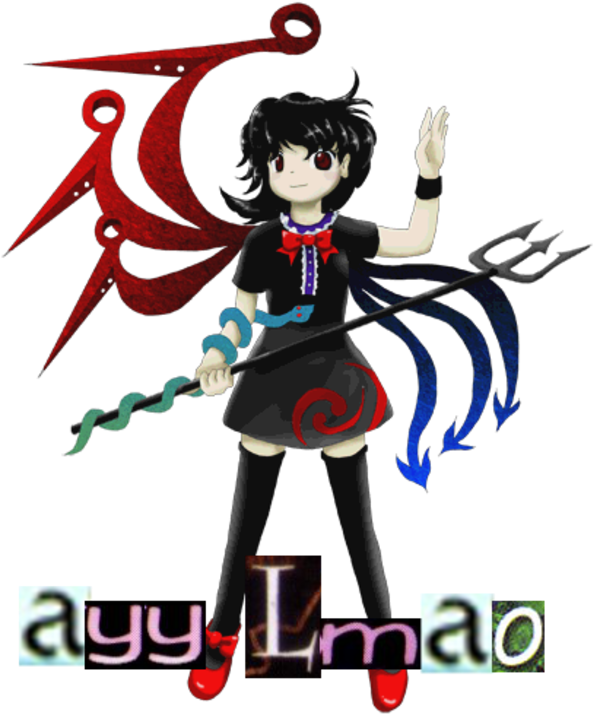 Undefined Fantastic Object Ten Desires Double Spoiler - Nue Houjuu Ayy Lmao (411x500), Png Download