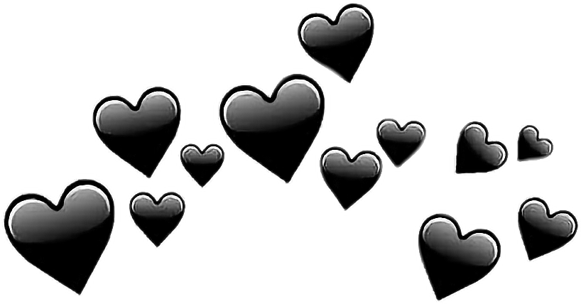 Tumblr Remix Hearts Summer Black Edit Photoedit Freetoe - Black Hearts Tumblr Png (818x428), Png Download