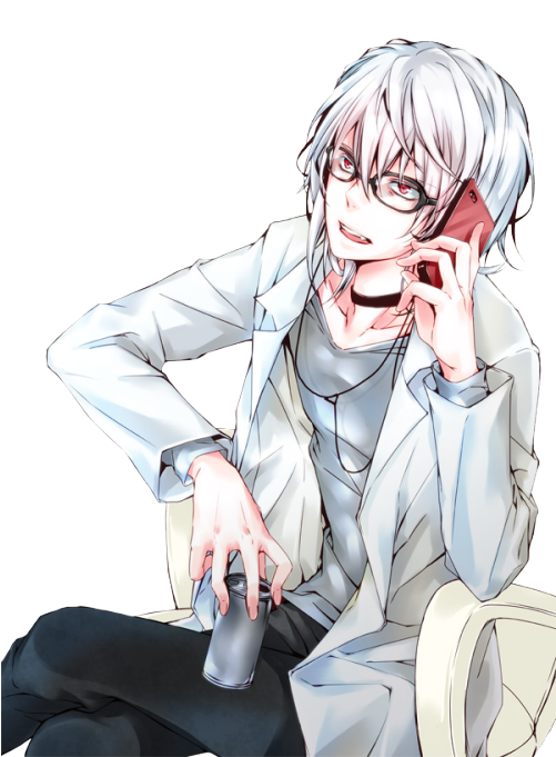 Boy With White Hair Anime Render (500x708), Png Download