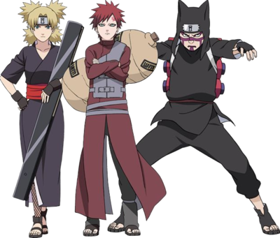 Kage Have The Same Aides They Did At The Kage Summit - Gaara Temari Kankuro Shippuden (400x341), Png Download