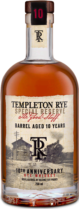 Ten Year Bottle - Templeton Rye 10 Year (271x720), Png Download