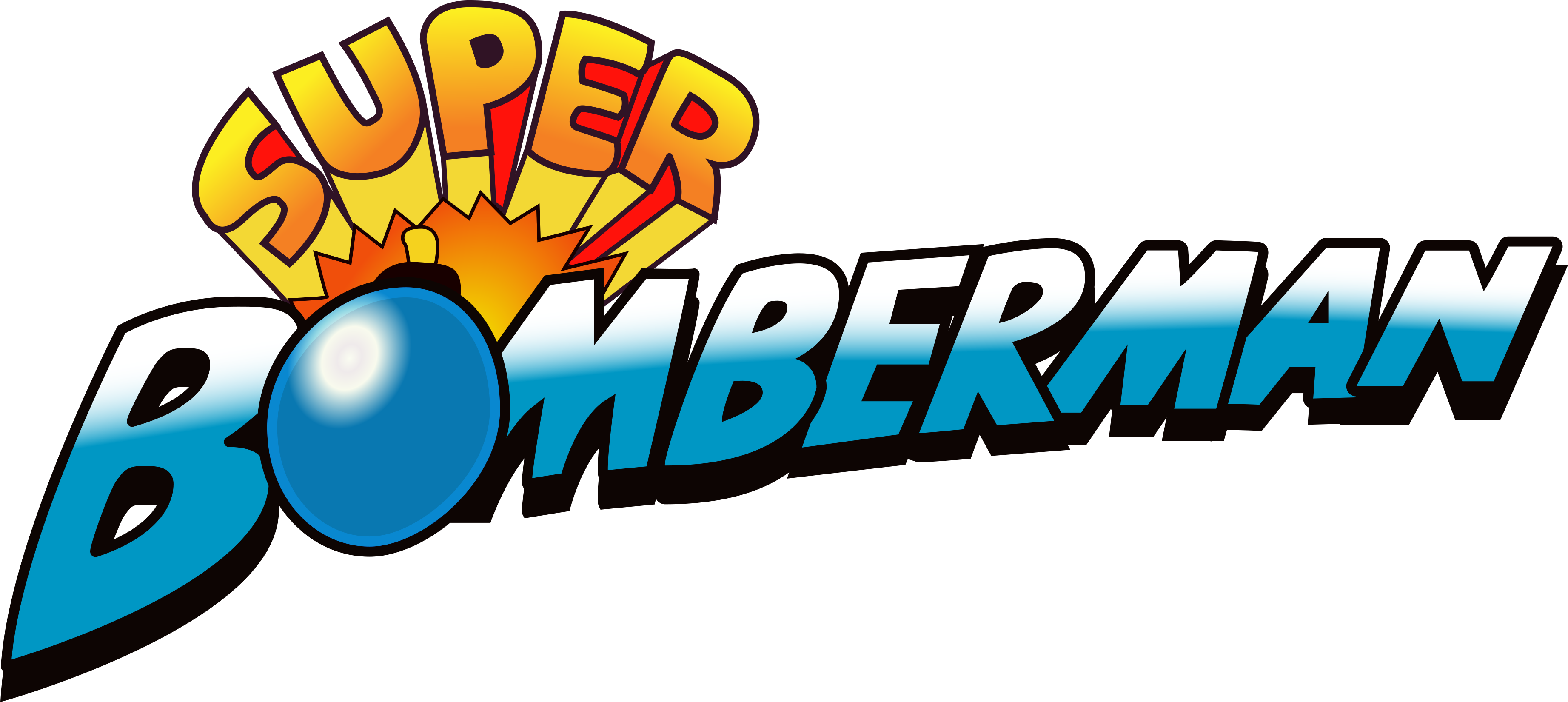 Super Bomberman - Super Bomberman Logo (3830x2123), Png Download