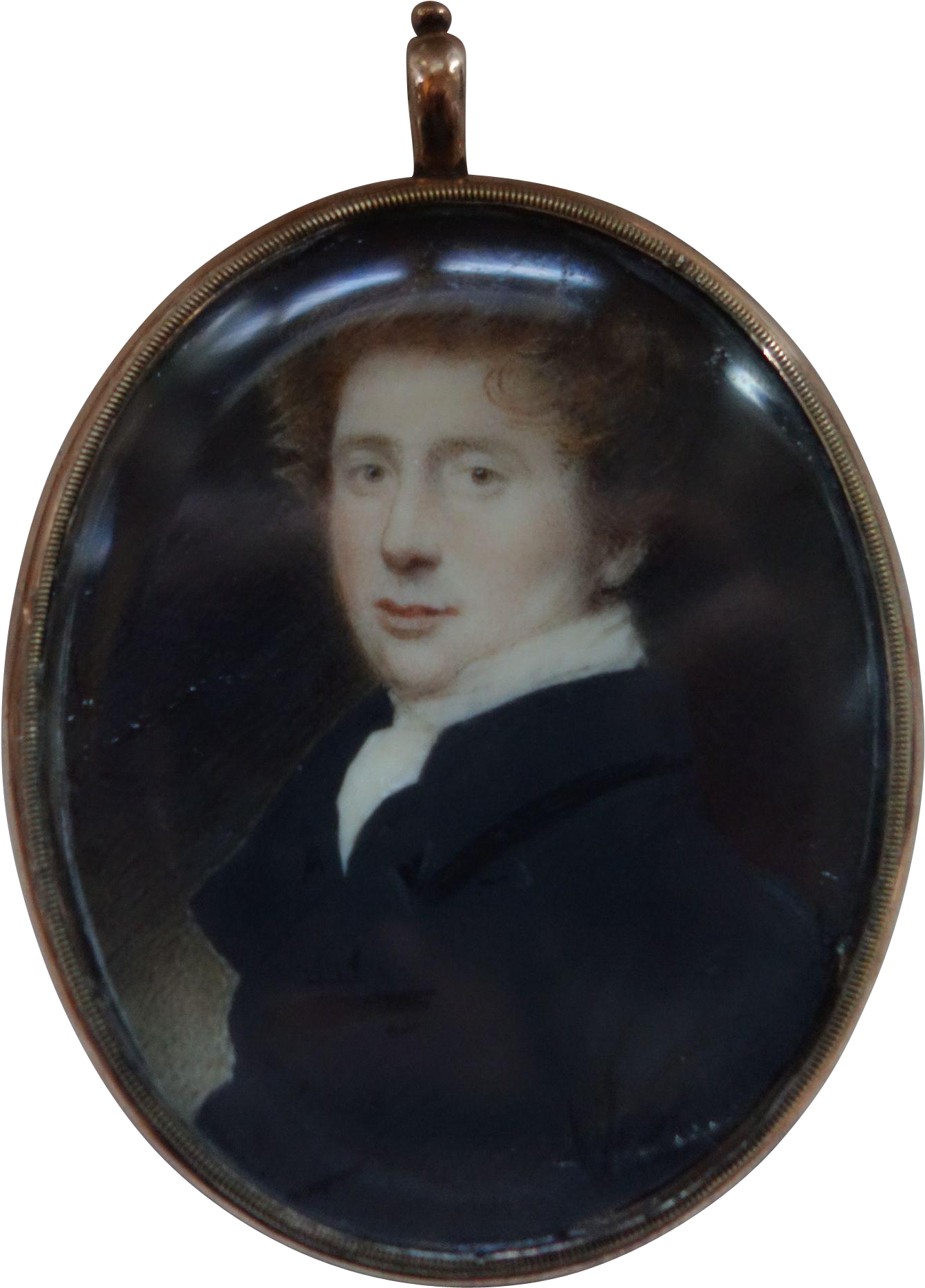 19th Century Miniature Watercolor Portrait Of A Young - Locket (1870x1870), Png Download