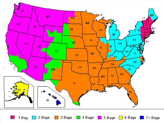 Download Business Days In Transit - 247 2471251 Business Days In Transit From Fedex Ground Map 