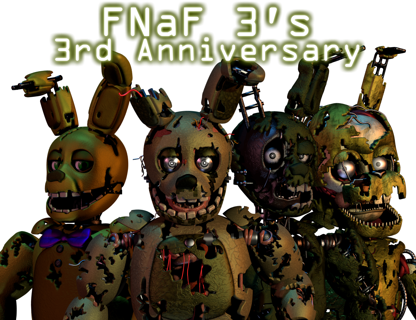 Renderfnaf 3's Anniversary - Fnaf 2018 Anniversary Game (1359x1048), Png Download