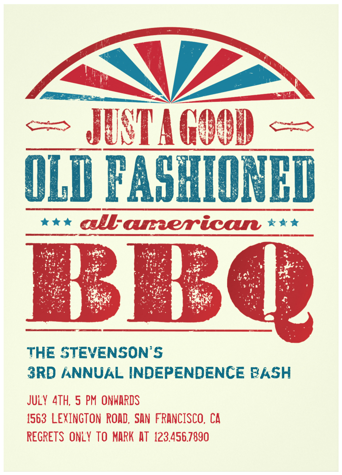 July 4 Independence Day Bbq Grunge Invitation - Independence Day (2000x2000), Png Download