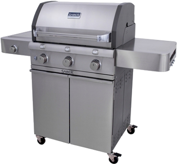 Saber R50cc0312 - Saber 500 Propane Stainless Grill - On Cart (400x348), Png Download