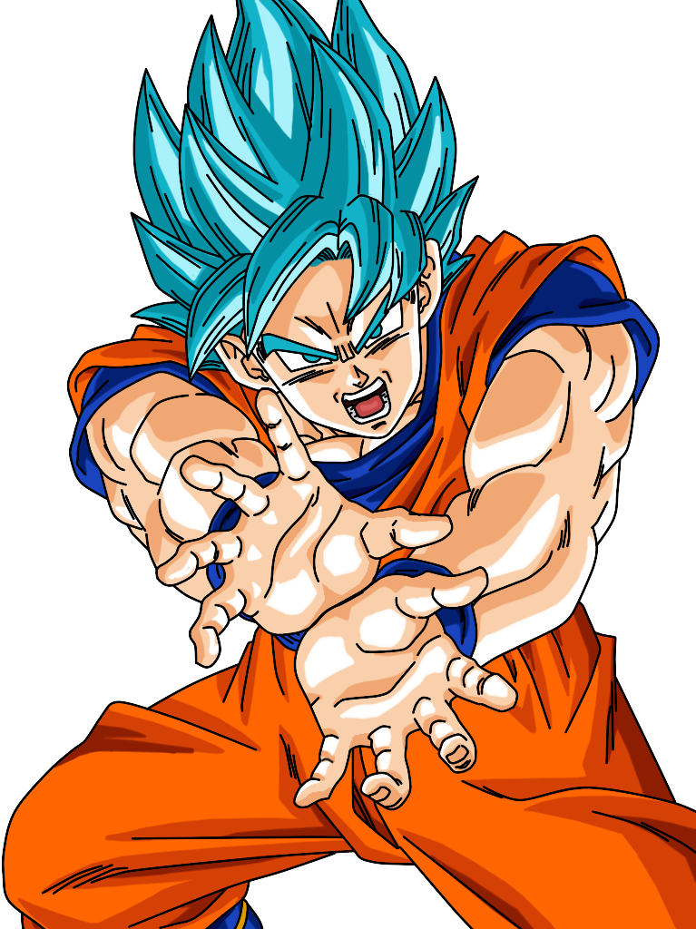 Blue Render By Yeyetv - Goku Super Sayayin Kamehameha (767x1024), Png Download