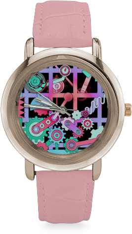 Cogs And Wheels Women - Manx Women's Rose Gold Leather Strap Watch (800x800), Png Download