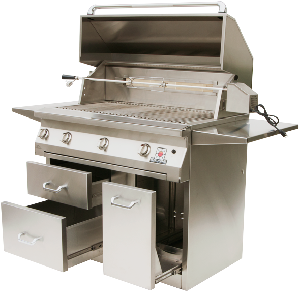 36″ Solaire® Infrared Grill - Solaire 42" Infravection Premium Cart Grill With Rotisserie (600x584), Png Download