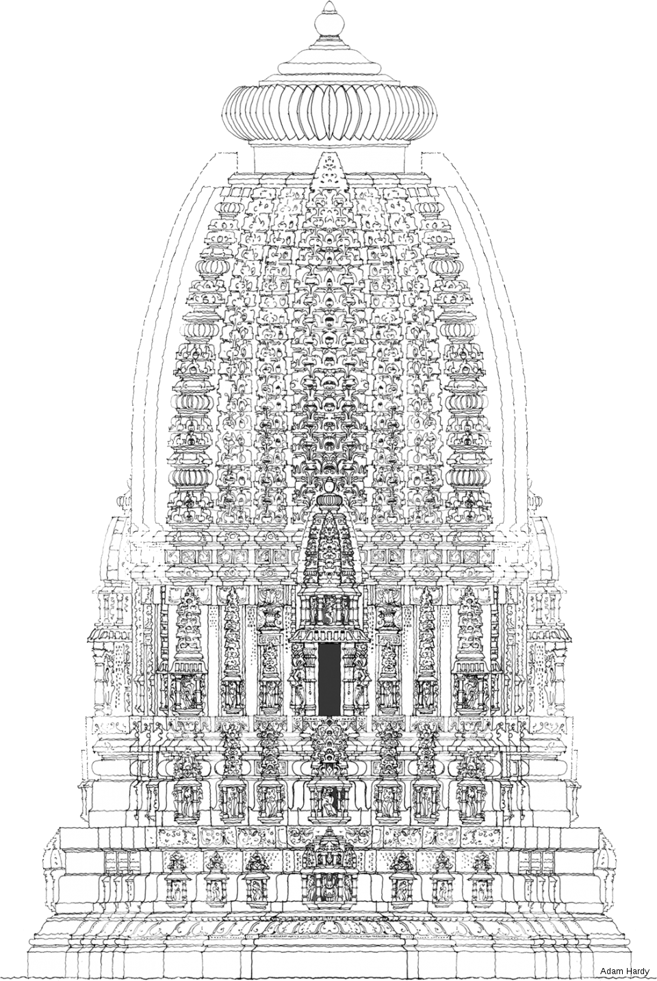 'reconstruction Drawing Of Temple 5, Ashapuri, For - Drawing On Temple Place (960x1433), Png Download