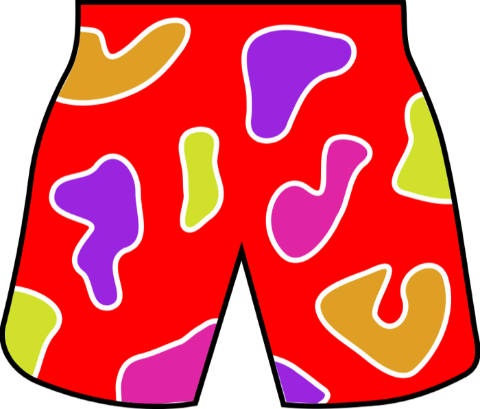 Beach Clipart, Summer Clipart, Digital Clipart, Watercolor - Beach Shorts Clipart (700x597), Png Download