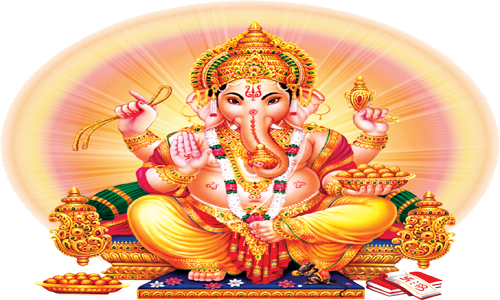 Wishing You Happy Ganesh Chaturthi - Ganesh With Four Hands (500x300), Png Download