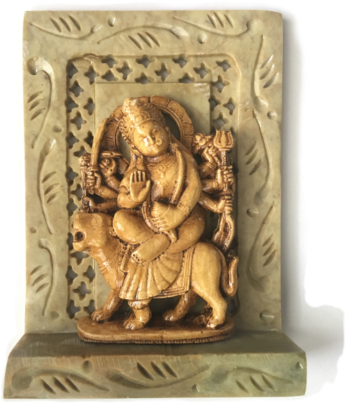 Hindu Goddess Durga - Relief (500x591), Png Download