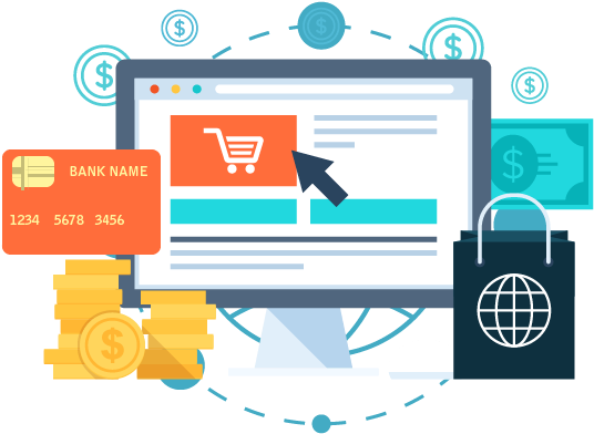 E Commerce Concept Png Image Background - E Commerce Image Png (613x452), Png Download