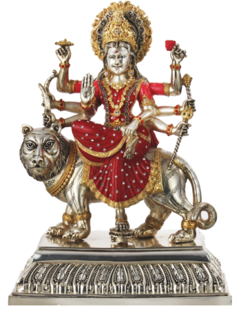 Mata Sherawali - Statue (350x470), Png Download