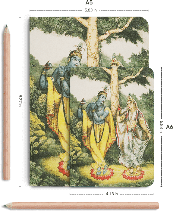 Dailyobjects Indian Mythology Radha Krishna A5 Notebook - Tree (600x700), Png Download