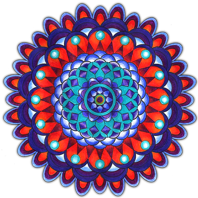 Mandala, Honey, Mandalas - Weaved Or Woven (671x673), Png Download