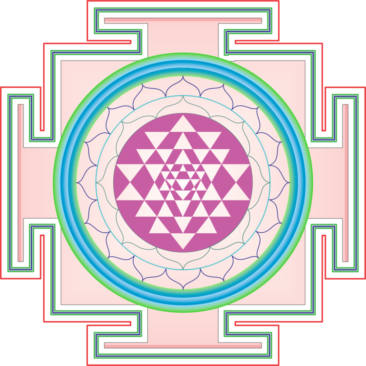 Sri Yantra Lakshmi Chakra Mandala - Red Sri Yantra (750x750), Png Download