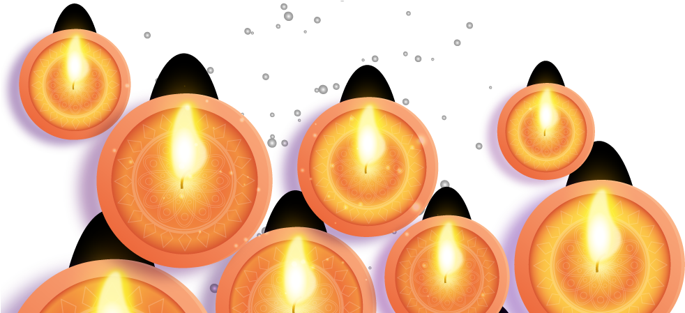 Happy Deepavali - Candle (1000x448), Png Download