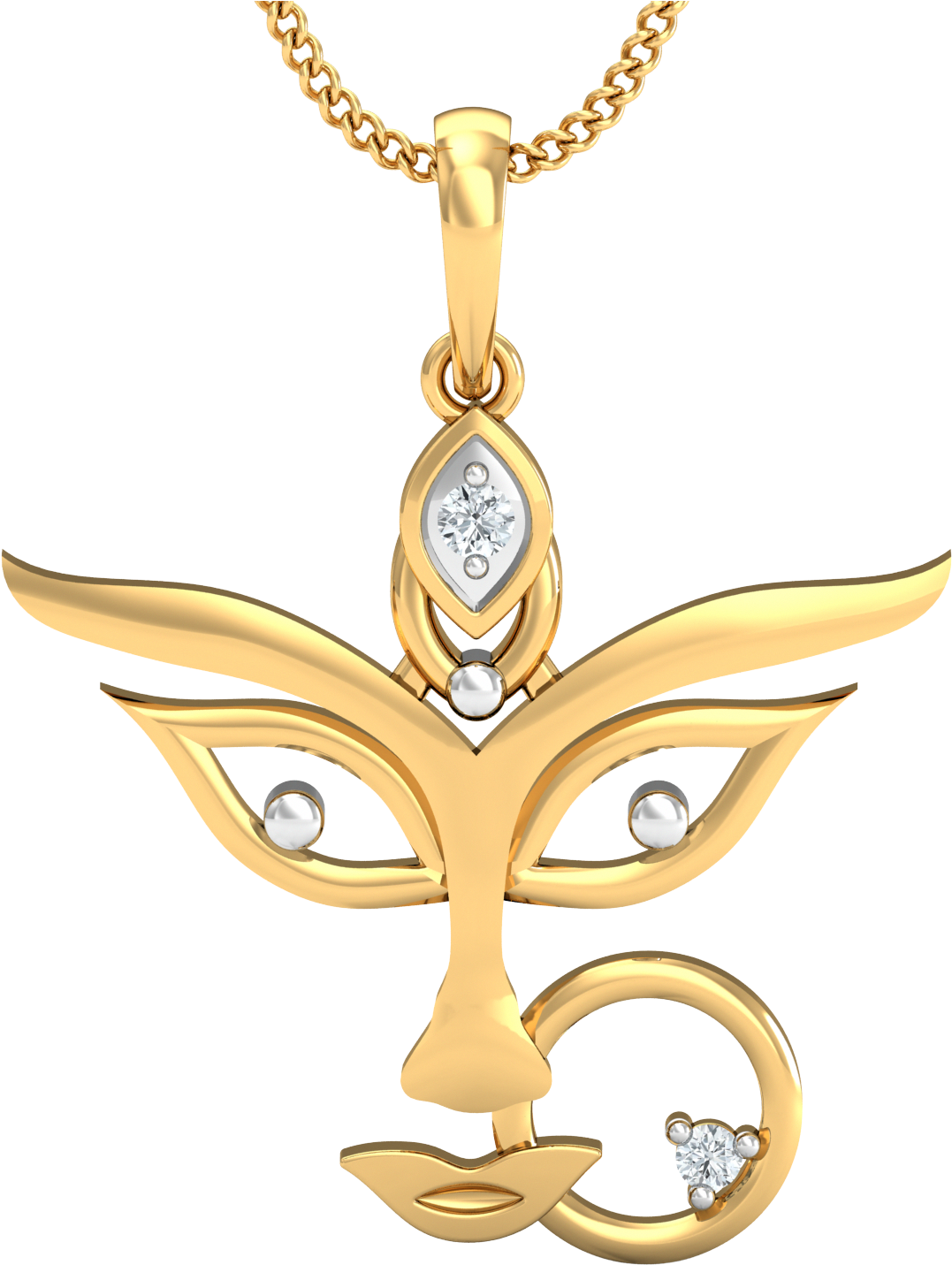 Maa Durga Gold Pendant (540x540), Png Download