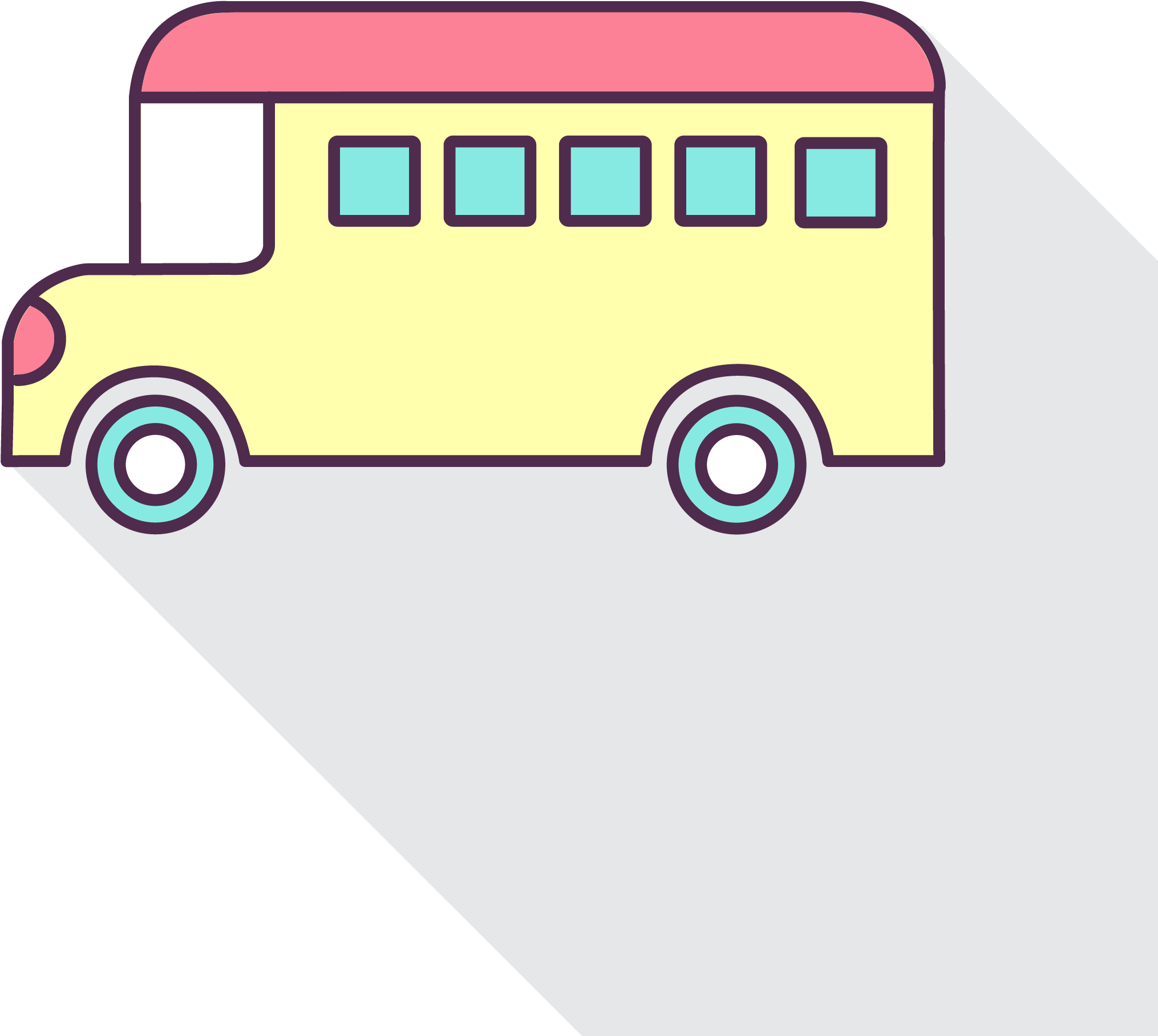 School Bus - School (2500x2500), Png Download