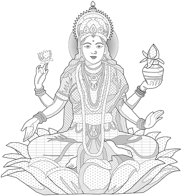 Let Us Now Move Into The Vibration Of The Goddess Lakshmi, - Illustration (600x647), Png Download