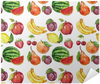 Watercolor Seamless Pattern With Fruits Poster • Pixers® - Banana (400x400), Png Download