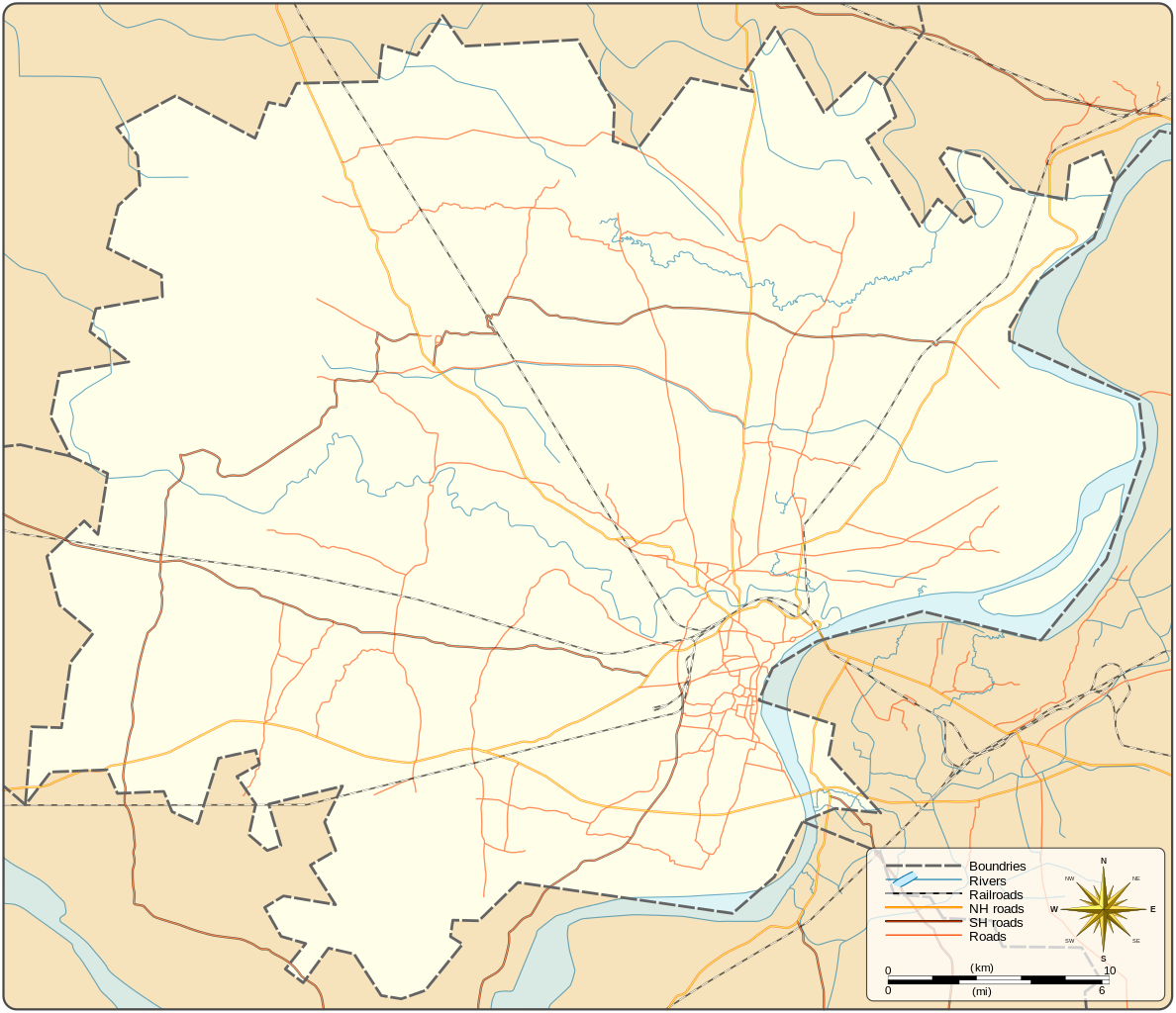 Temple Location On Varanasi District Map - Cm Anglo Bangali College In Varanasi (480x414), Png Download